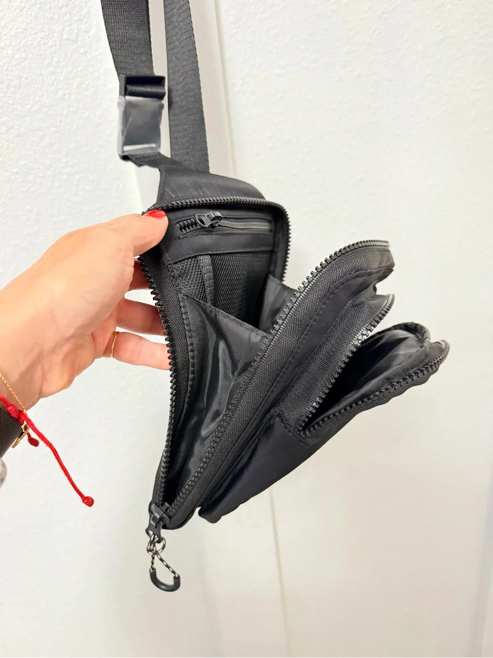 Beis Black Crossbody Sling Bag with Bottle Pocket